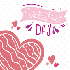 valentines day card with hearts decoration