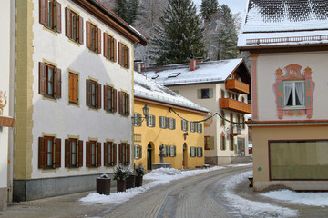Traditional architecture of the German resort town of Garmisch-Partenkirchen.