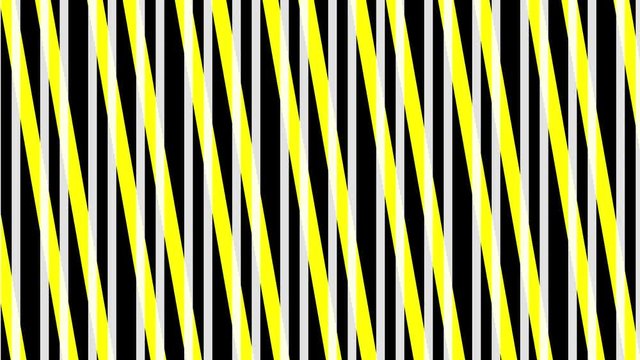 Two series of color bars that move and oscillate with a hypnotic effect, anchoring point in the center and cover the whole background, made up of different strips of color.