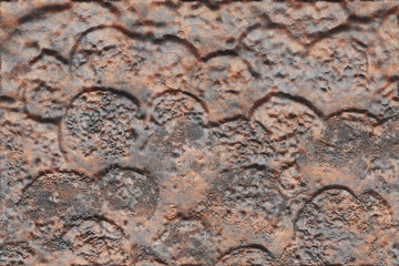 3D vintage metal work- antique metal. Corrosion background- pattern abstract