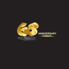 68 Year Anniversary Vector Template Design Illustration