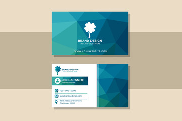 lucky flower plant symbol Logo Abstract Polygonal Background Business card template. Polygon element of identity card.