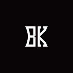 BK monogram logo with curved side style design template