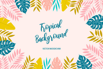 vector background with tropical leaves