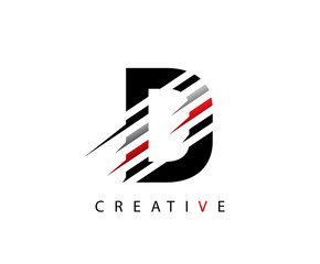 Abstract Initial D Letter logo, Fast Techno Letter Design.