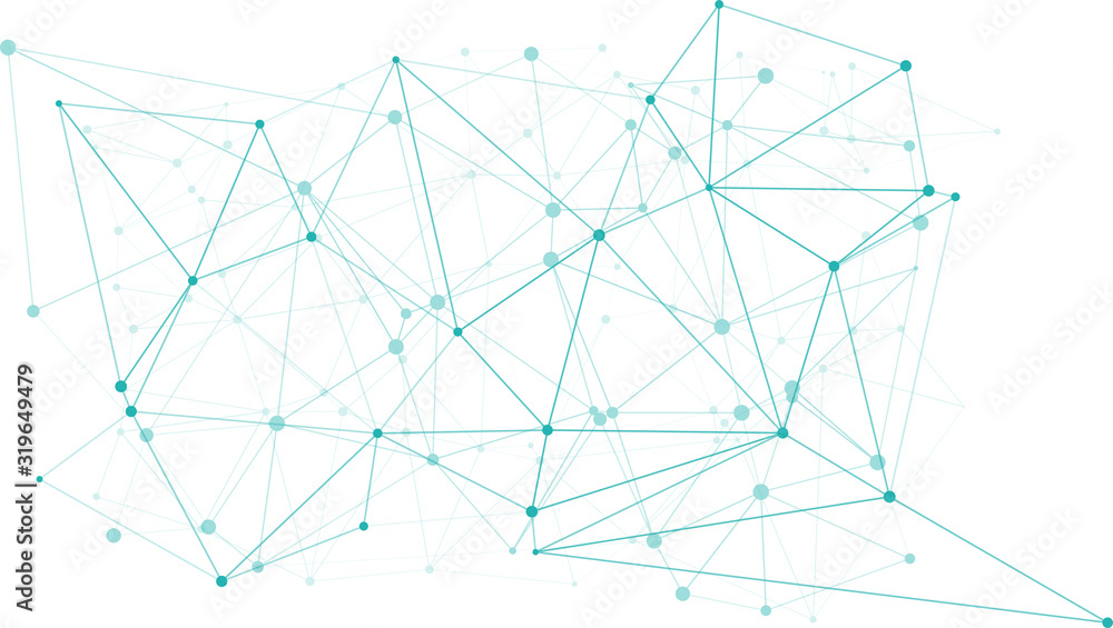 Wall mural connections algorithm chemistry transformation chaos, triangular presentation illustration molecule 