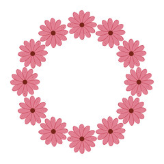 frame circular of flowers isolated icon vector illustration design