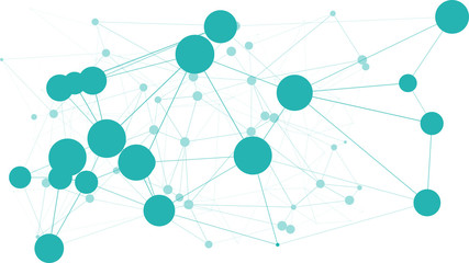 Molecule algorithm green communication digital layout, triangle chaos lines geometric shapes