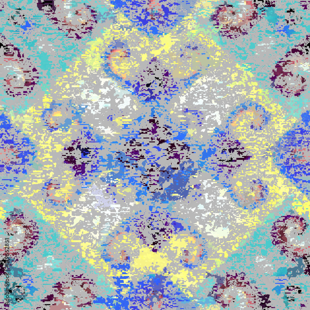 Aufkleber vector image with imitation of grunge datamoshing texture.