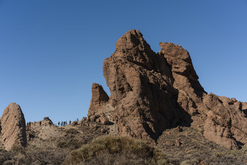 Fototapeta premium Roques de Garcia. The Roque Cinchado - a unique rock formation of the island of Tenerife located near Teide Volcano. Canary Islands, Spain