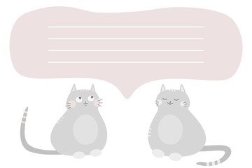 Cute postcard with two happy cats
