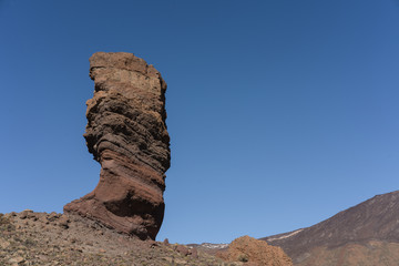 Roques de Garcia. The Roque Cinchado - a unique rock formation of the island of Tenerife located near Teide Volcano. Canary Islands, Spain