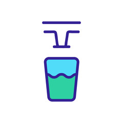 Pour water into the glass icon vector. Thin line sign. Isolated contour symbol illustration