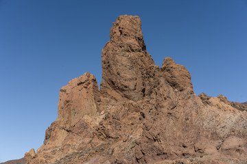 Fototapeta na wymiar Roques de Garcia. The Roque Cinchado - a unique rock formation of the island of Tenerife located near Teide Volcano. Canary Islands, Spain