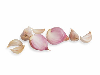 fresh onion slices isolated on white background.