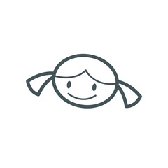 Kid logo children icon happy girl boy kids play joy cute cheerful young happiness cartoon character friends illustration kindergarten smile adorable school vector education drawing baby 