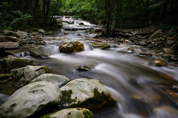 Long exposure shot of the Old Jelly Mill Falls, running nearby Dummerston, Vermont.