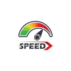 Obraz premium Speedometer icon logo vector