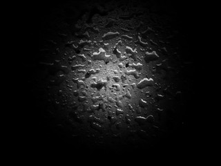 Black and white textures of white ceramics with water drop on it cause the rain, grunge, grainy texture use as backgrounds or wallpaper, space for text 