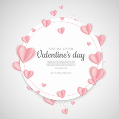 Valentines day background with Paper Heart. Can be used for Wallpaper, flyers, invitation, posters, brochure, banners.