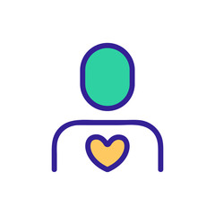 Volunteer assistant vector icon. Thin line sign. Isolated contour symbol illustration