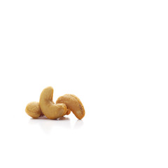Roasted cashew nut isolated on white