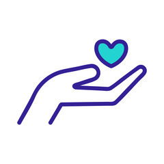 donation volunteer icon vector. Thin line sign. Isolated contour symbol illustration