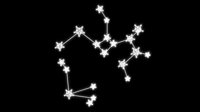 Sagittarius zodiac constellation icons signs with galaxy stars background, Astrology symbol