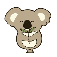 祈っているコアラ　カラー　線あり