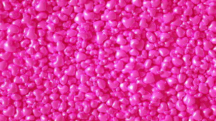 Beautiful golden background with hearts, Happy Valentine's Day! 3d illustration, 3d rendering.