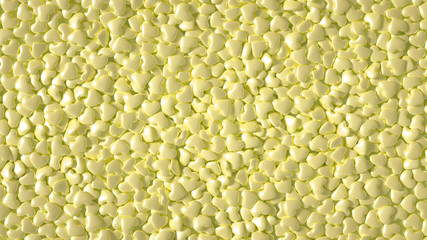 Beautiful golden background with hearts, Happy Valentine's Day! 3d illustration, 3d rendering.