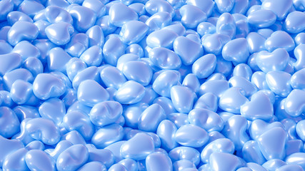 Beautiful golden background with hearts, Happy Valentine's Day! 3d illustration, 3d rendering.