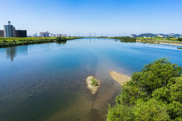 加古川橋付近からの眺める加古川