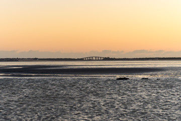 coucher de soleil, Passage du Gois, île de Noirmoutier, Beauvoir sur Mer, 85, Vendée, région...