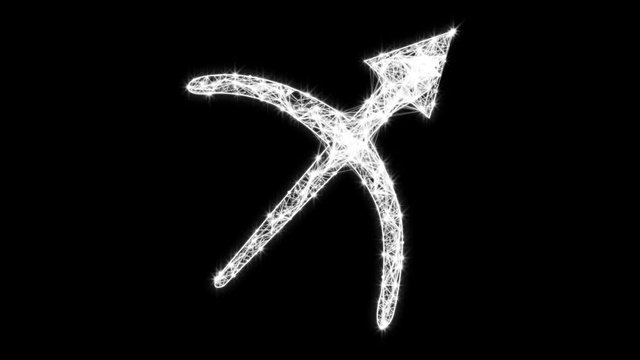 Sagittarius zodiac constellation icons signs with galaxy stars background, Astrology symbol