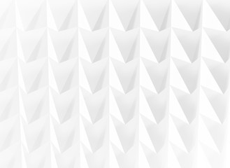 Abstract white geometric pattern, cg background with triangular surface. 3d