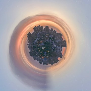 Little Planet Format Of City