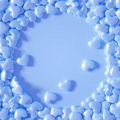 Beautiful golden background with hearts, Happy Valentine's Day! 3d illustration, 3d rendering.