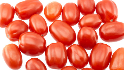 Cherry tomatoes on a white background