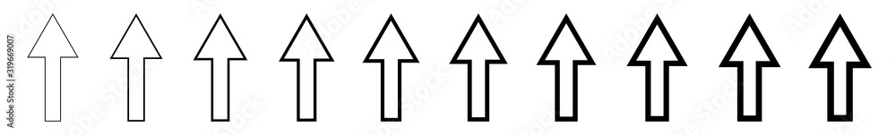 Poster arrow icon line black | arrows | infographic illustration | direction shape symbol | pointer logo | 