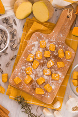 Raw pumpkin gnocchi.