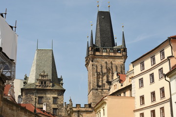 Fototapeta na wymiar View of Mala Strana Bridge Tower in Prague
