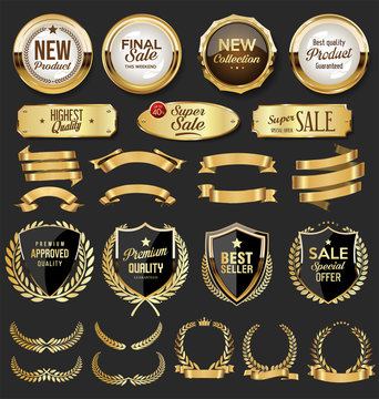 Golden badges and labels