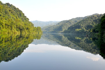 beautiful reflection of the hills