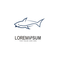 Shark logo with line design vector template