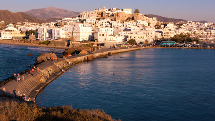 Fototapeta na wymiar View of city of Naxos in Greece