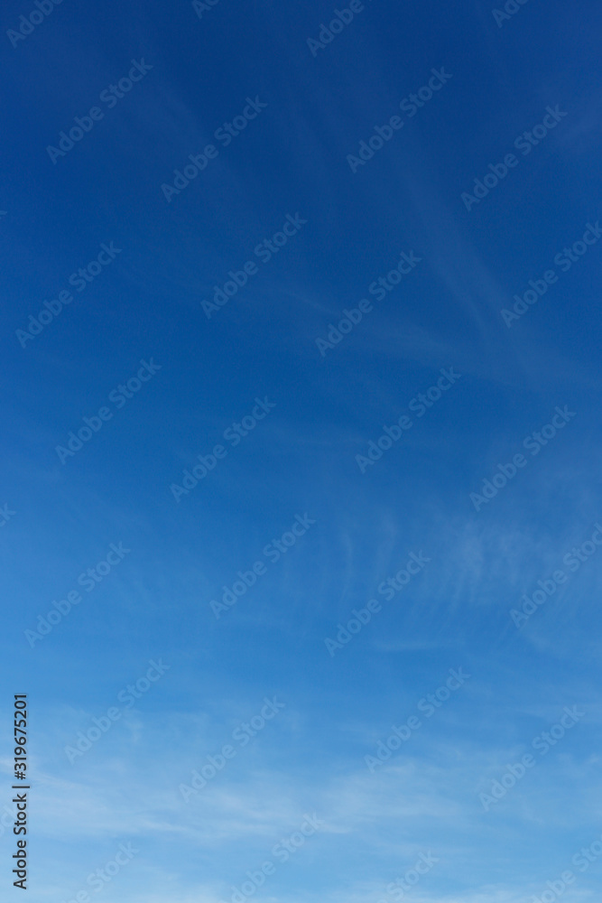 Wall mural air on blue sky, clear weather day background