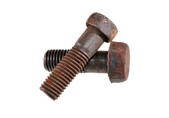 rusty bolt isolated on white background
