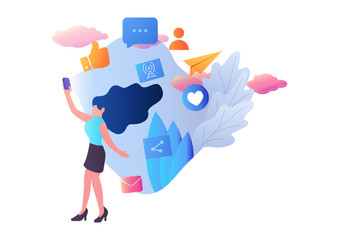 concept mobile application flat illustrator design