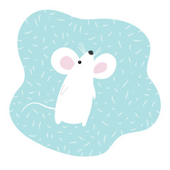 white mouse on blue background